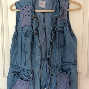 Candies Denim Tank zip up